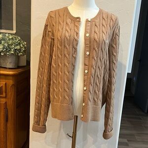 Polo Ralph Lauren Brown Cable Knit Cardigan